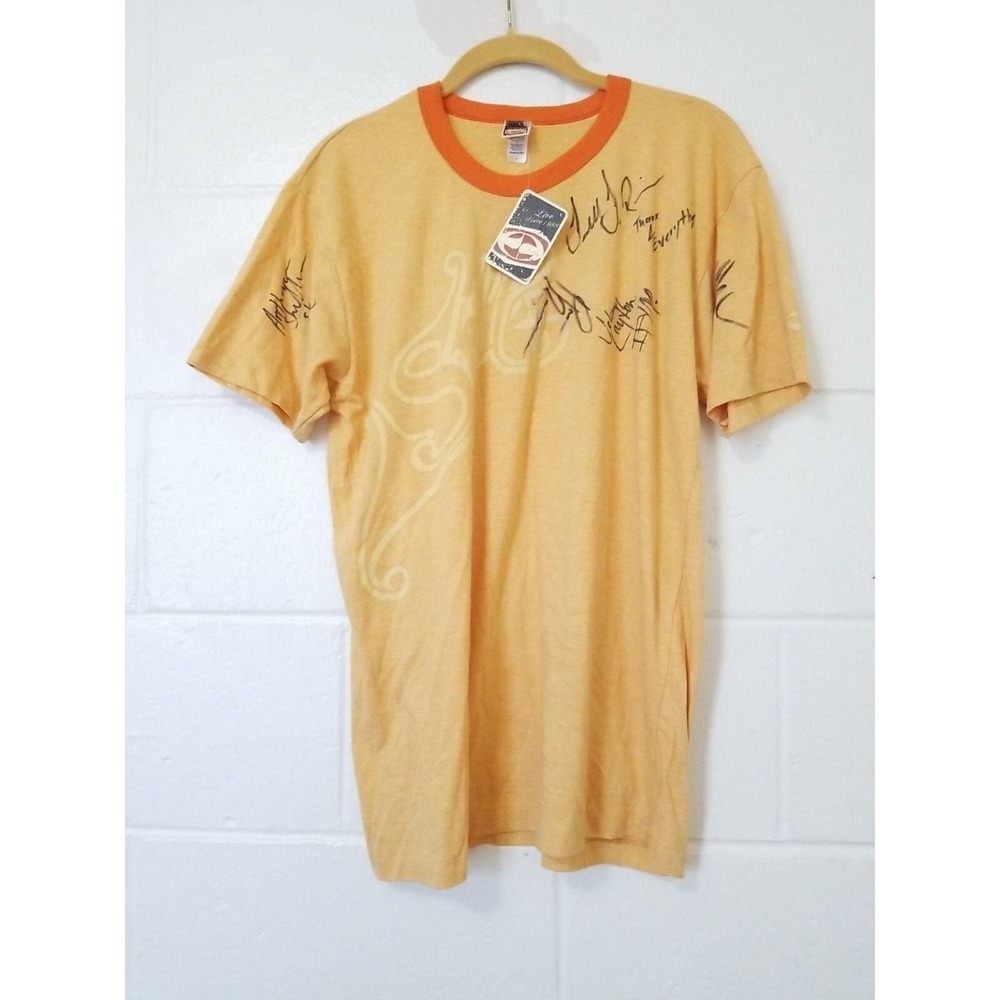 NWT Autographed by Johnny Layton + more SPLIT Mens S/S‎ t-Shirt * L Made in USA